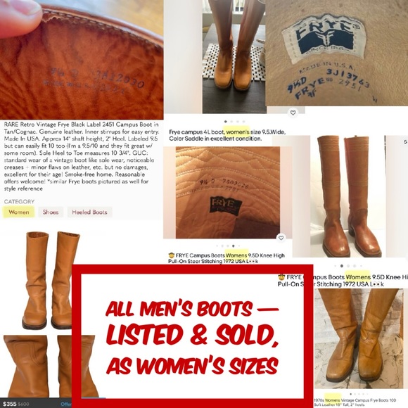 🛑 Buying Frye Vintage Boots? Read this! Cowboy Cowgirl Western Biker Moto Boots - Picture 5 of 16